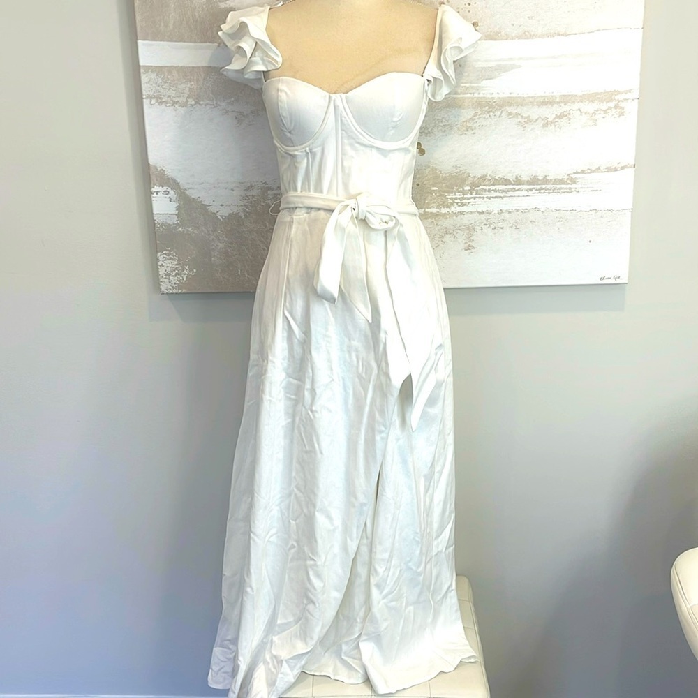 Heaven Sent Corset Flutter Dress Runaway Bride Dress - White Dress (NWT) - Picture 2 of 5